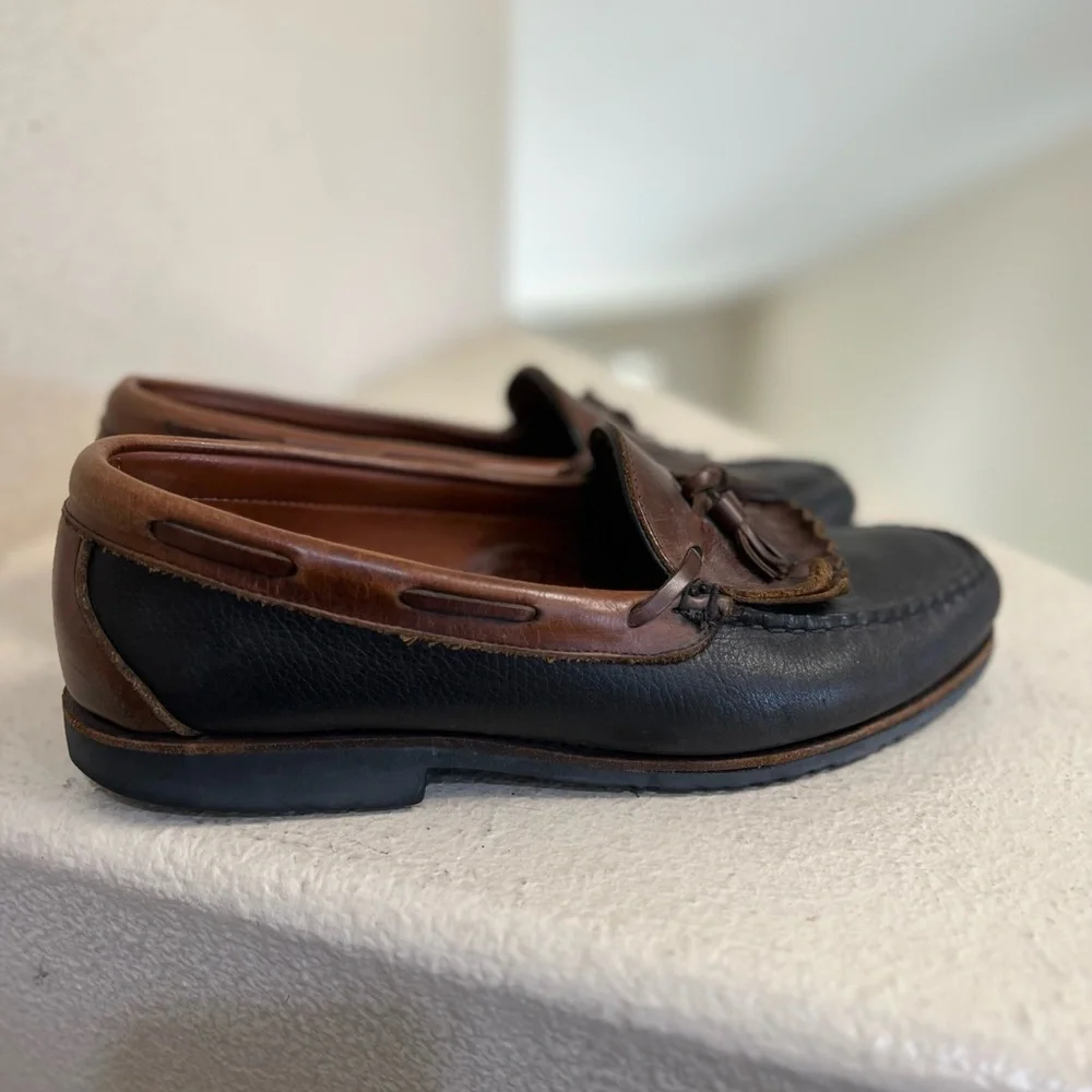 Allen Edmonds Nashua Loafers Shoes 12‎ D Black Brown Leather Tassel Made In USA